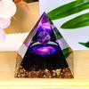 Natural Orgone Pyramid with Galaxy Design Amethyst Sphere Obsidian Filling for Meditation Gift Living Room Decor