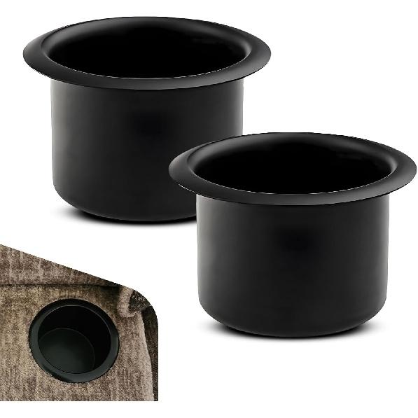 2PCS Car Cup Holder ert, Recessed Drop in Metal Cup Drink Can Holder, Large Capacity Cup Holder Replacement Accessories, Universal for RV Boat Car