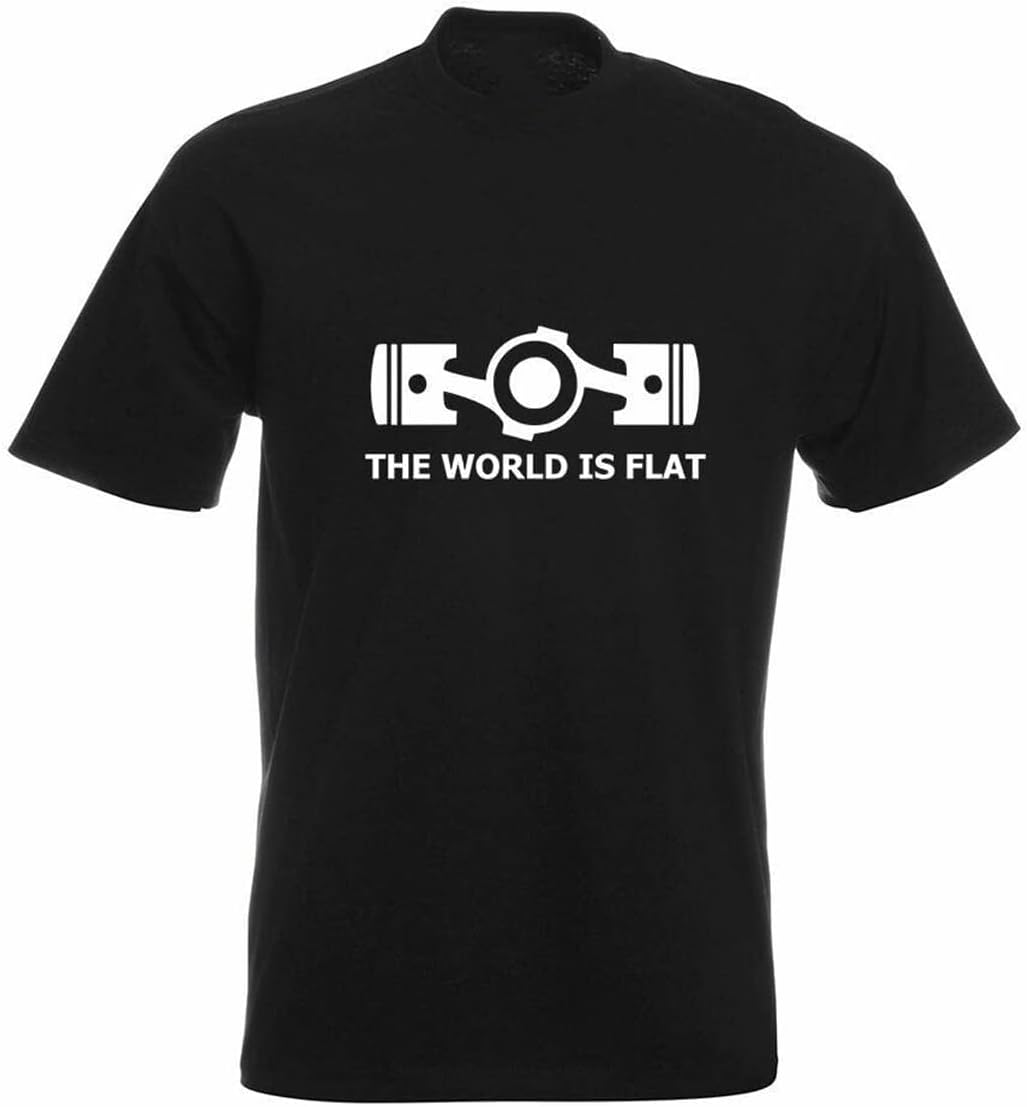 The World is Flat T-Shirt Motiv Bedruckt Funshirt Design Print XL чёрный