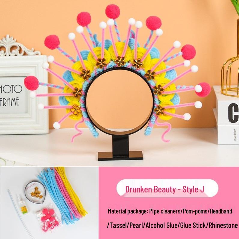 DIY Peking Opera Headband & Hair Accessories Kit for Dragon Boat Festival Team-Building Activity