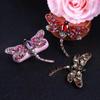 Retro Dragonfly Brooch Female Alloy Inlaid with Diamond Heavy Industry Insect Safety Pin Suit Coat Collar Fashion Pin Accessory