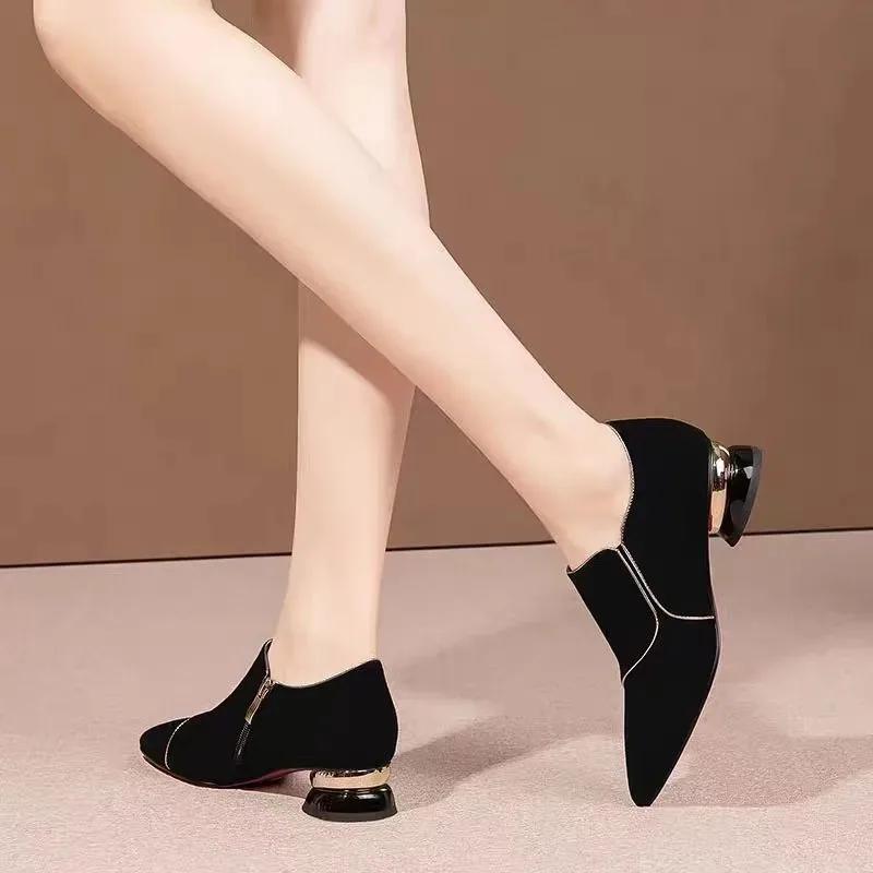 Women's Shoes 2024 Hot Sale Slip-on Women's High Heels Fashion Shallow Office and Career Sexy Pointed Toe Solid Heels Women