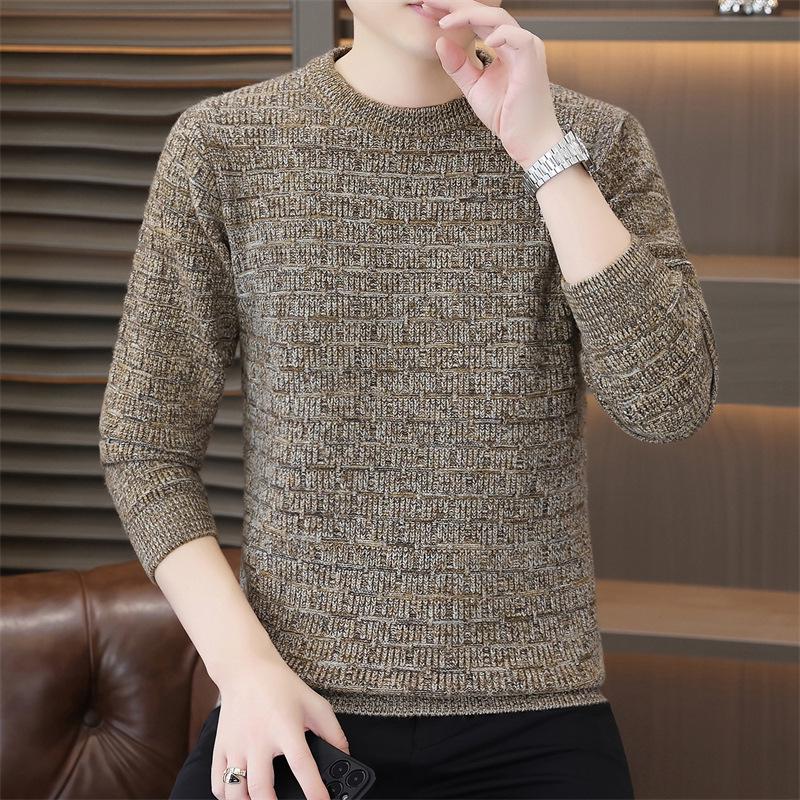 Herren Pullover aus dicker Strickware für Herbst/Winter - Hohe Qualität, Rundhals, Freizeitkleidung