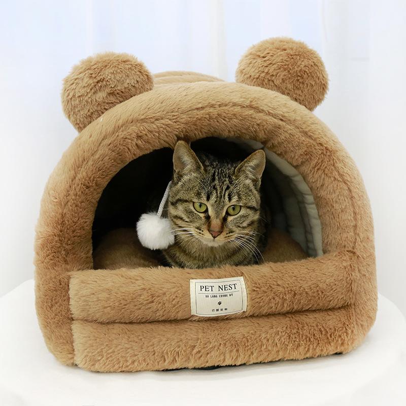 Herbst und Winter Cartoon Verdickt Winddicht und Warm Geschlossen Kleine und Mittlere Kätzchen Schlaf Nest mit Milch