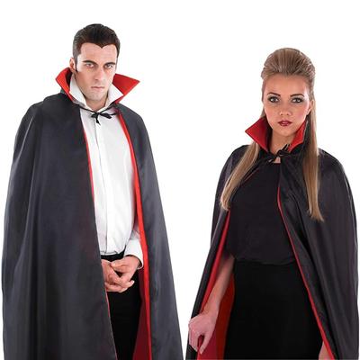 Unisex Christmas Halloween Witch Party Reversible Hooded Stand Collar Adult Vampires Cape Cloak Masquerade Cape Costume