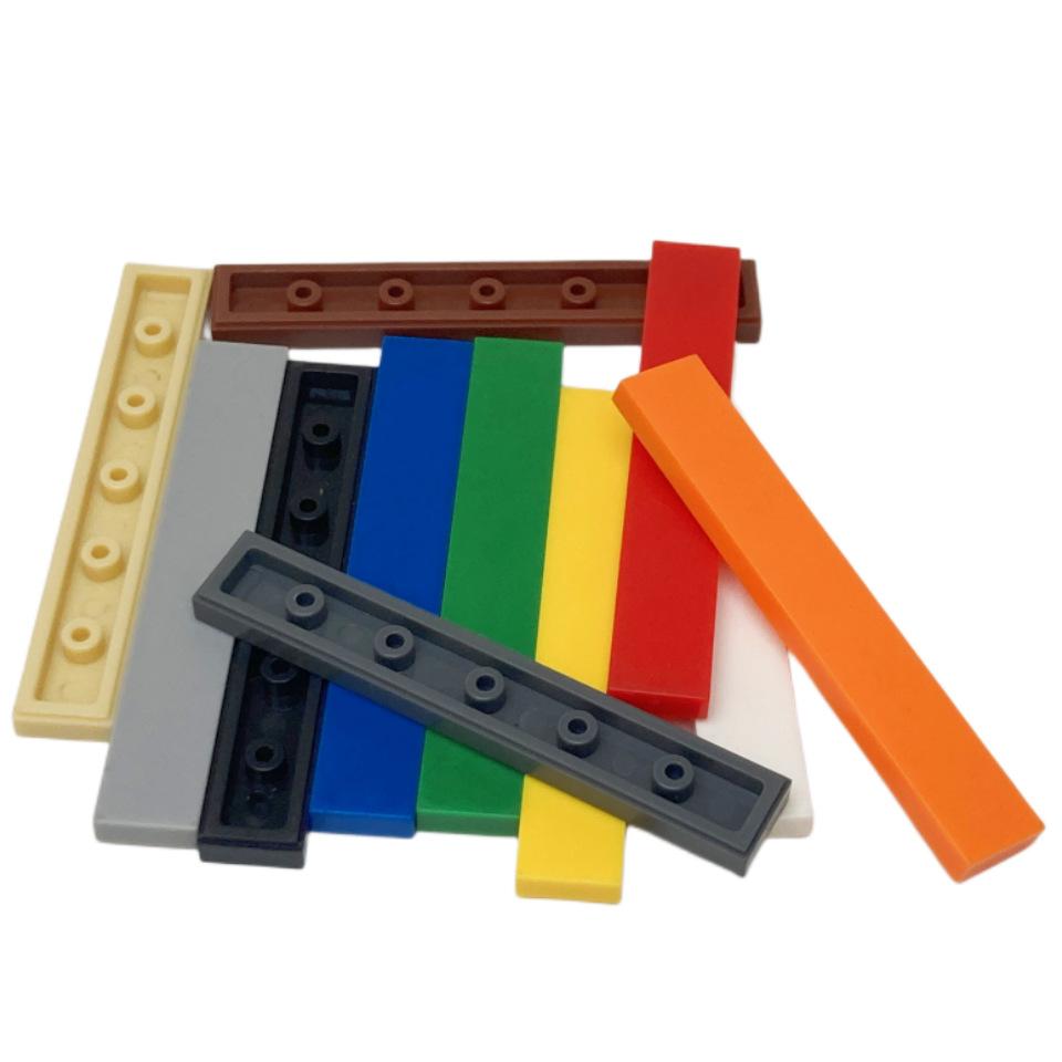 50pcs Bulk Building Blocks Smooth 1x6 Figure Bricks 11 Colors Educational Creative Toys for Children Size Compatible With 6636