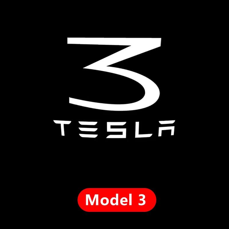 Car Sticker 2025 New Tesla 2pcs For Tesla Model Y 3 S X Door LED Logo Projector Puddle Light Super Bright Welcome Light Laser Sh
