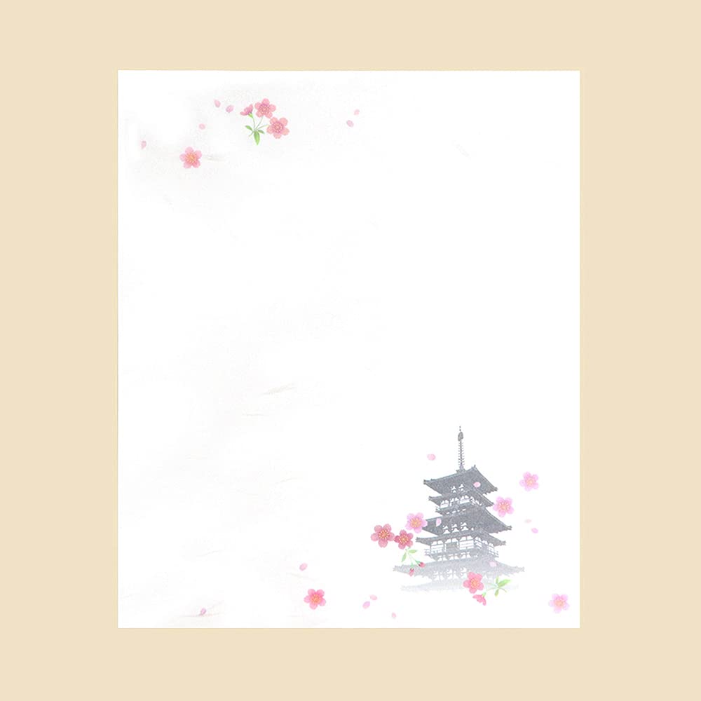 Kamiiso Sansho Made in Japan Kimono Beauty Kaishi Set Mount and 3-Piece (Five-Story Pagoda, Fuji, Maiko)