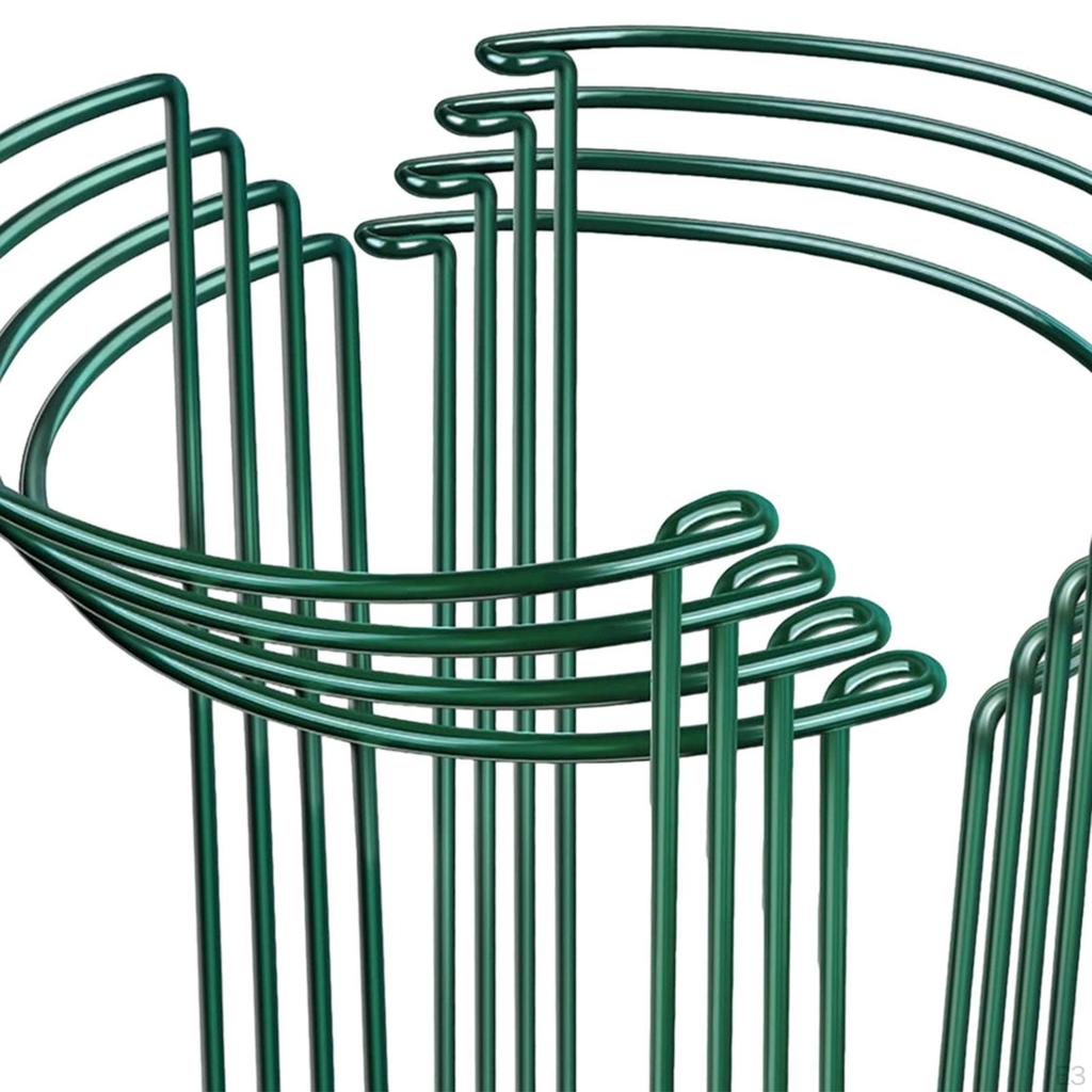 8 Pieces Garden Plant Stakes, Metal Construction in Half Round Shape for Various Flowers