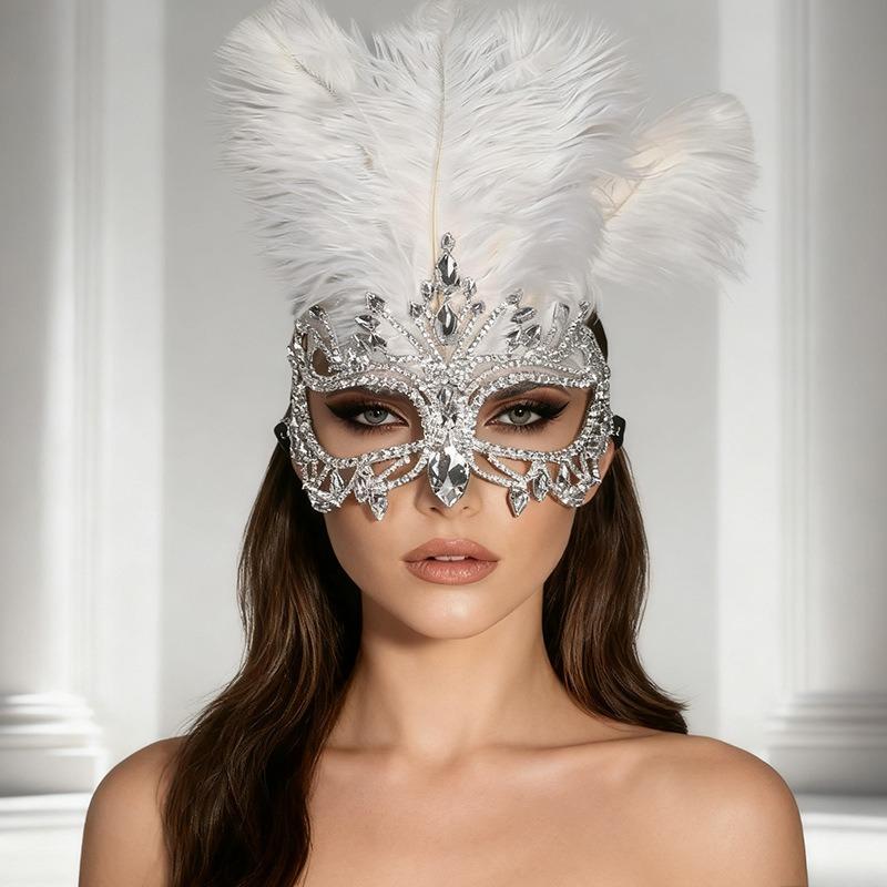 Feder Maske Übertrieben Geometrisch Hohl Diamant Maske Bühnenperformance Zubehör Damen Maske