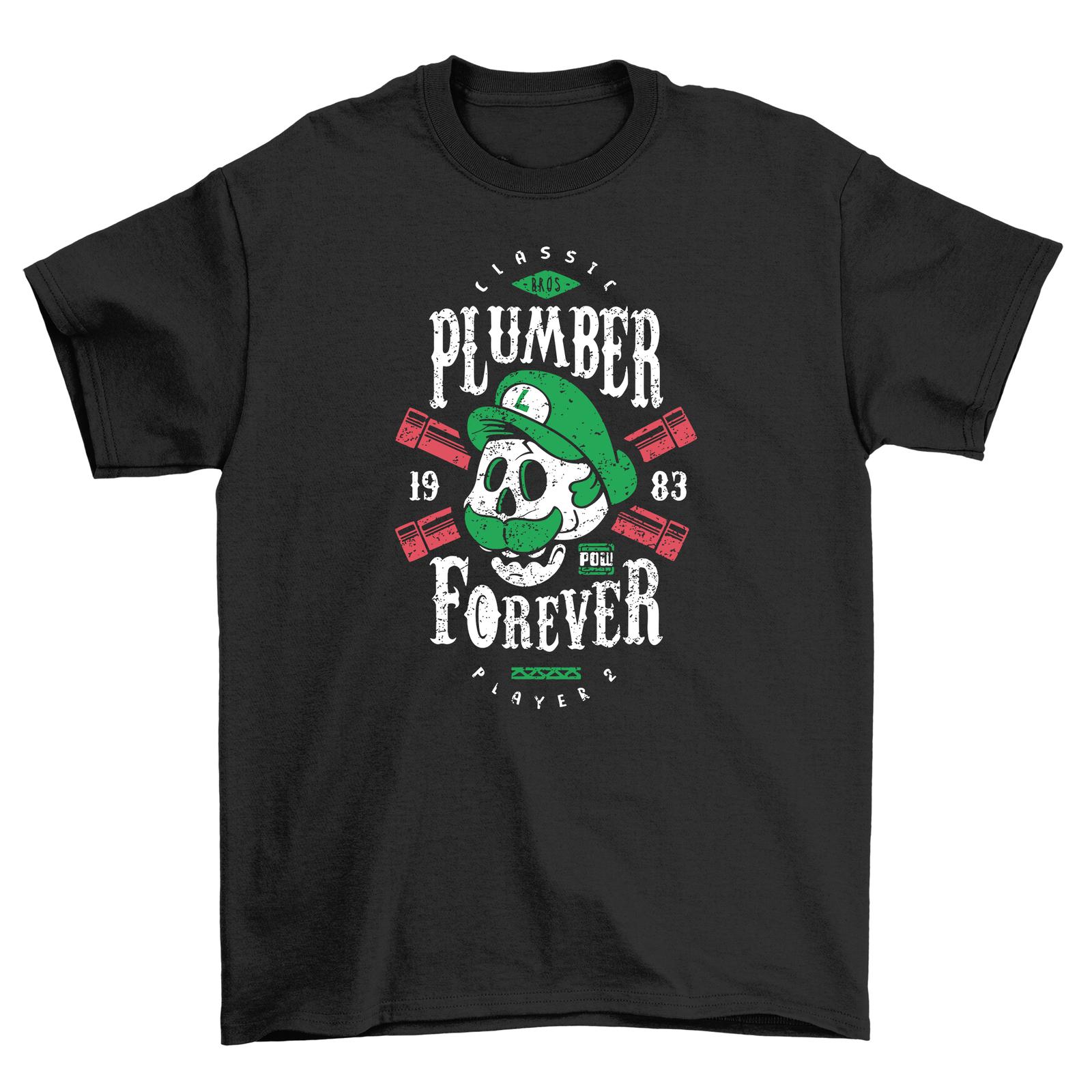 Plumber Forever Player 2 T-Shirt Mens Womens Tees Top - Retro Fun for Gaming Enthusiasts! Unisex Prin 2XL