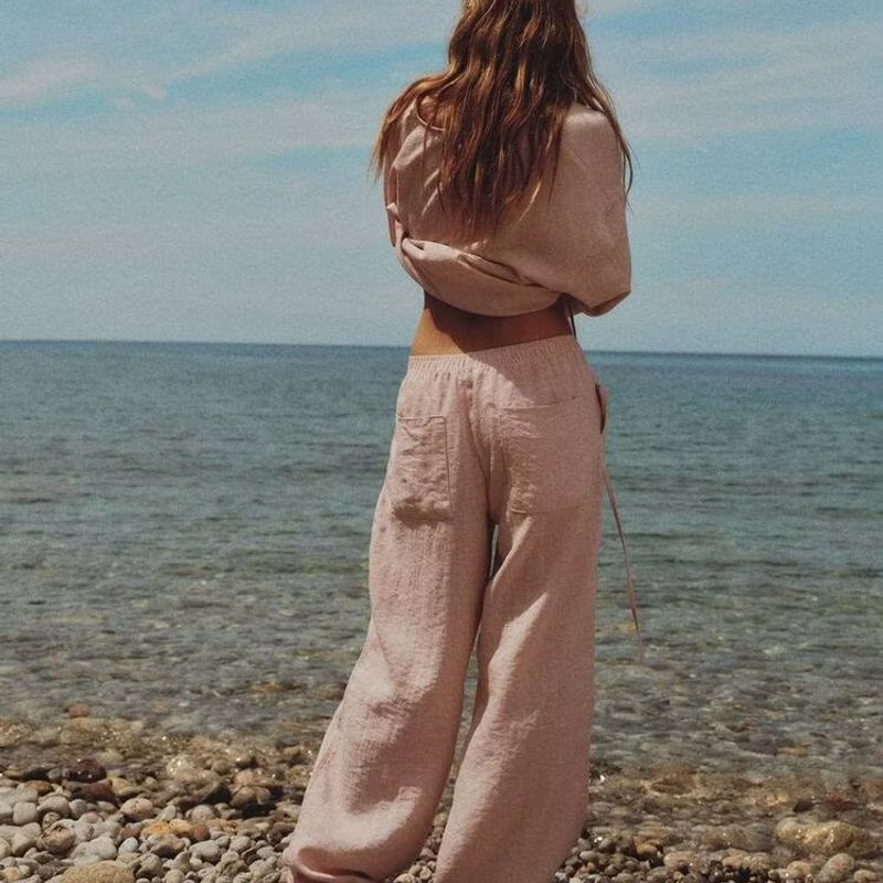 Zbzr Spring New Women Clothes Western Style Texture Double Placket Kimono Outerwear Trousers 5427743 5427431