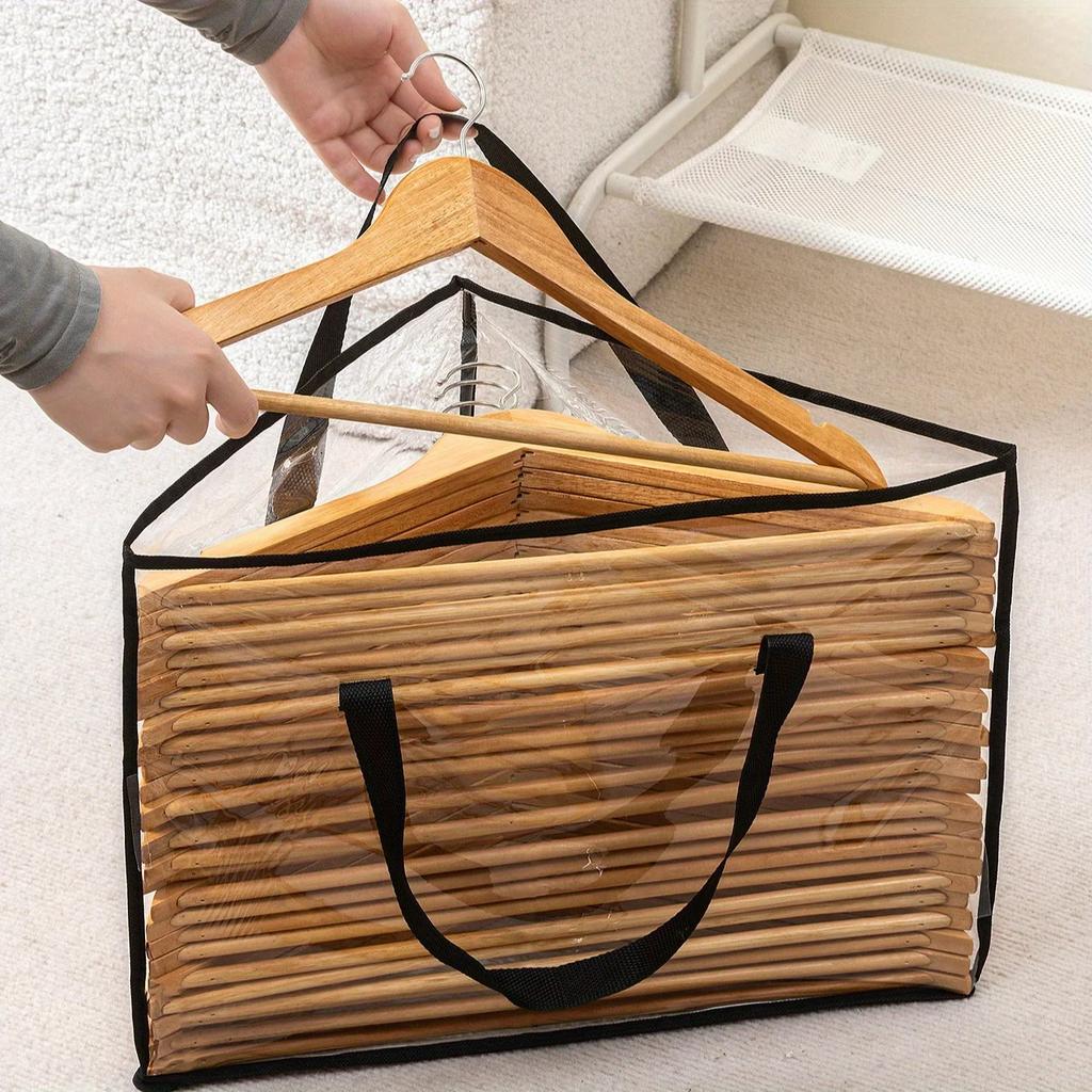 1-piece Set of New Fabric Triangle Storage Bag Clothes Hanger, Clothing Storage Box, Wardrobe, Home Hanging Storage Bag