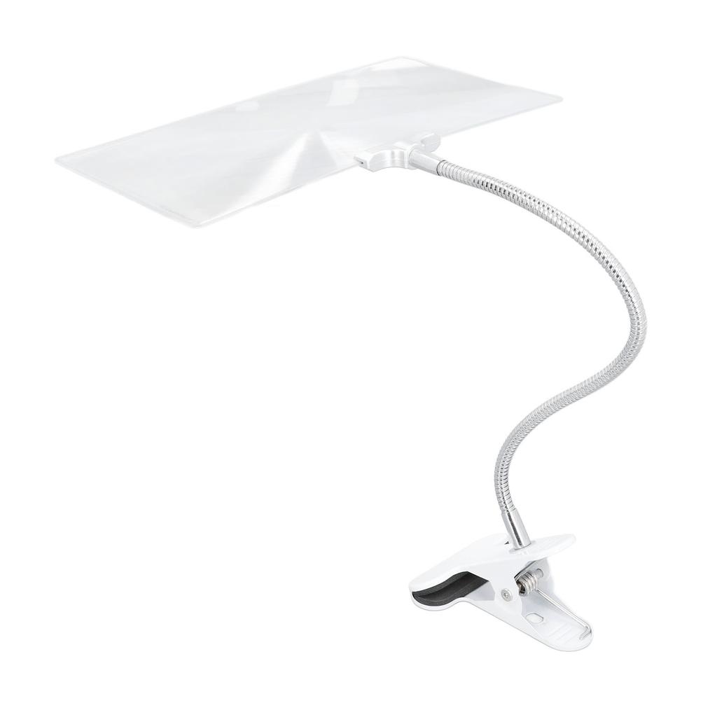 Large Magnifying Glass with Clip 4X Magnification Large Clear Lens Flexible Hose Magnifier for Reading Repair Crafts