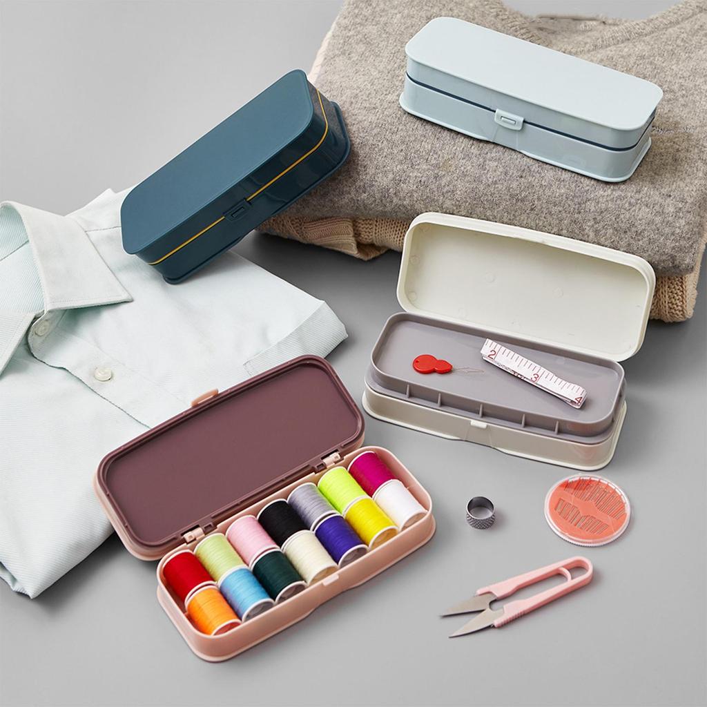 2 Sewing Kit Storage Box Container Case Organizer Carrying Art Portable for Thimble Crafts