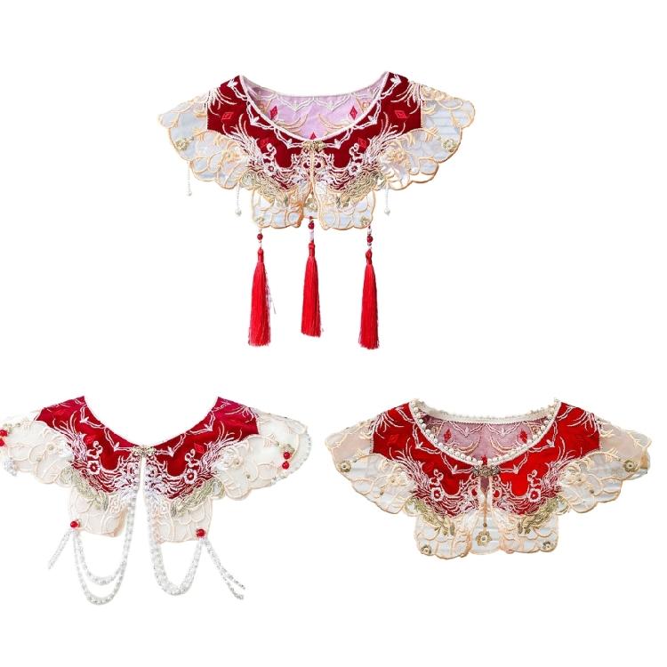 Yunjian Collar Decorative Hanfu Tassels Pearls False Collar Detachable Collar