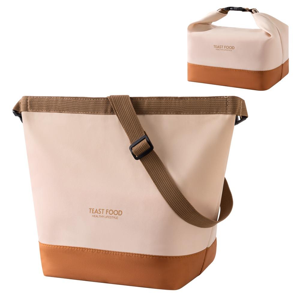 Waterproof Insulated Lunch Bag Large Capacity Oxford Lunch Tote Bags Thickened Ice Pack Thermal Insulation Bag коричневый