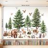 DECOWALL Watercolor Forest Animals Wall Stickers with and Tree Design for and Removable DIY Wall Decor for and Infants Bear, Deer, Fox, Kids' Rooms,