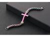 Men's Trendy Cross Square Pearl Titanium Steel Bracelet