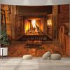 Weihnachts-Warm-Festivalstil Einfaches Wandteppich, Dekorativer Wandteppich für Schlafsaal-Kopfteil und Schlafzimmer, Wandstoff-Hintergrund