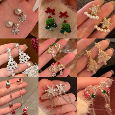 Silver Zircon Snowflake Pearl Stud Earrings - Elegant and Versatile Autumn/Winter High-End Fashion Jewelry