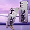 Cell Phone Case for Oppo Reno8 5G (Global Version),PC+TPU Cute Rabbit Kickstand Cover