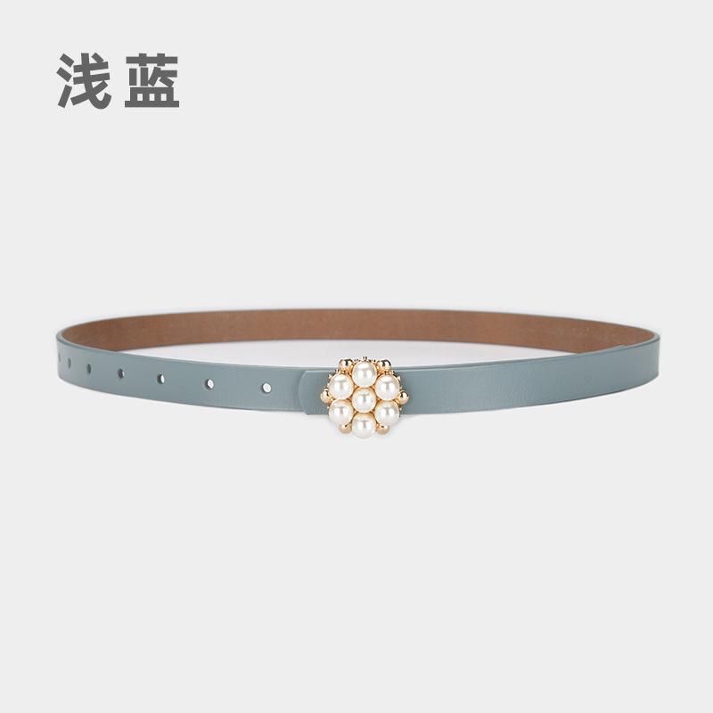 Fine Belt Retro Pearl Decorative Ladies Fine Belt With Windbreaker Dress Waist Seal Waist Jewelry