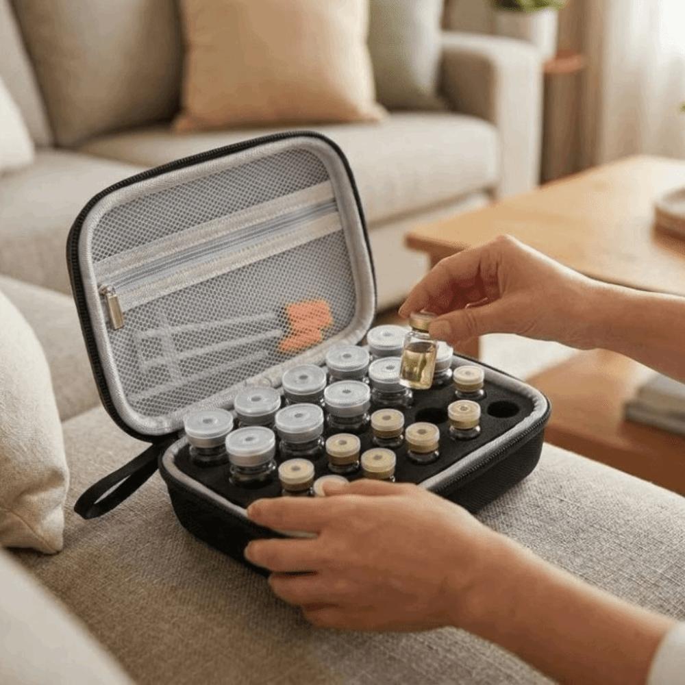 3/10ML Insulin Vials Storage Case 20 Slots Essential Oils Carrying Box Carrying Case for Home