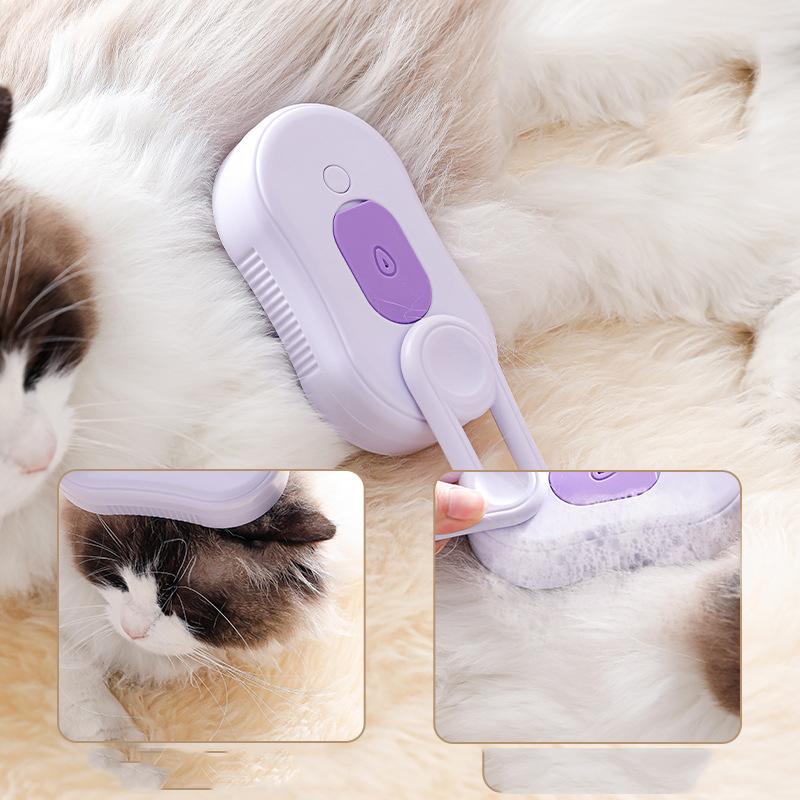 Pet Comb 1PC Grooming Comb Cat and Dog Supplies De-fluffing Knotting Bathing Cleaning Massage One-touch Spray De-shedder