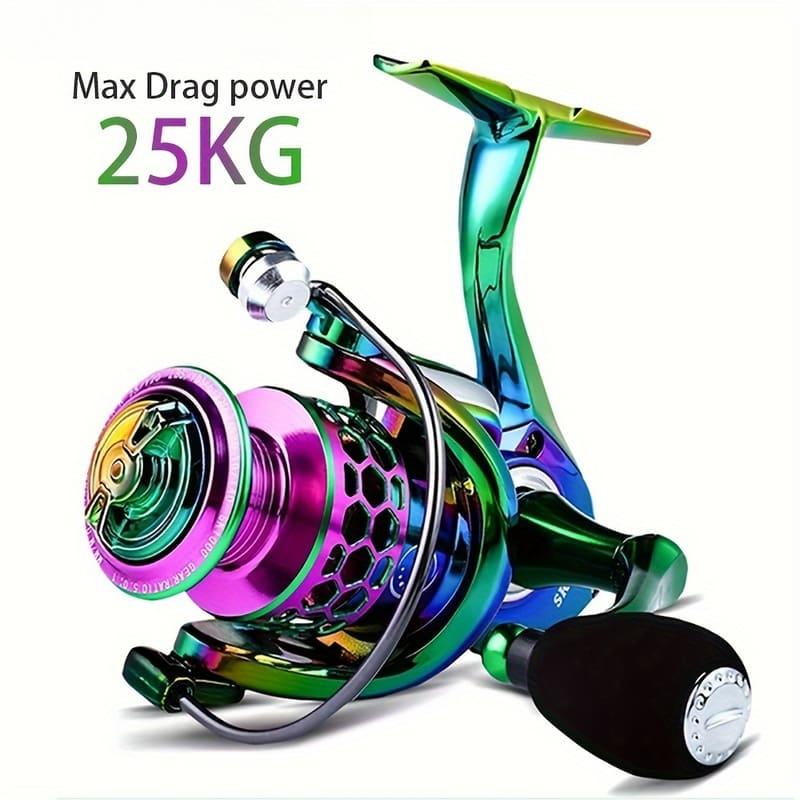 Fishing Reel 14+1 Bearing Spinning Reel Long-distance Casting Water Drop Wheel Multi-color Metal Body Without Gaps Perfect Gift for Beginners