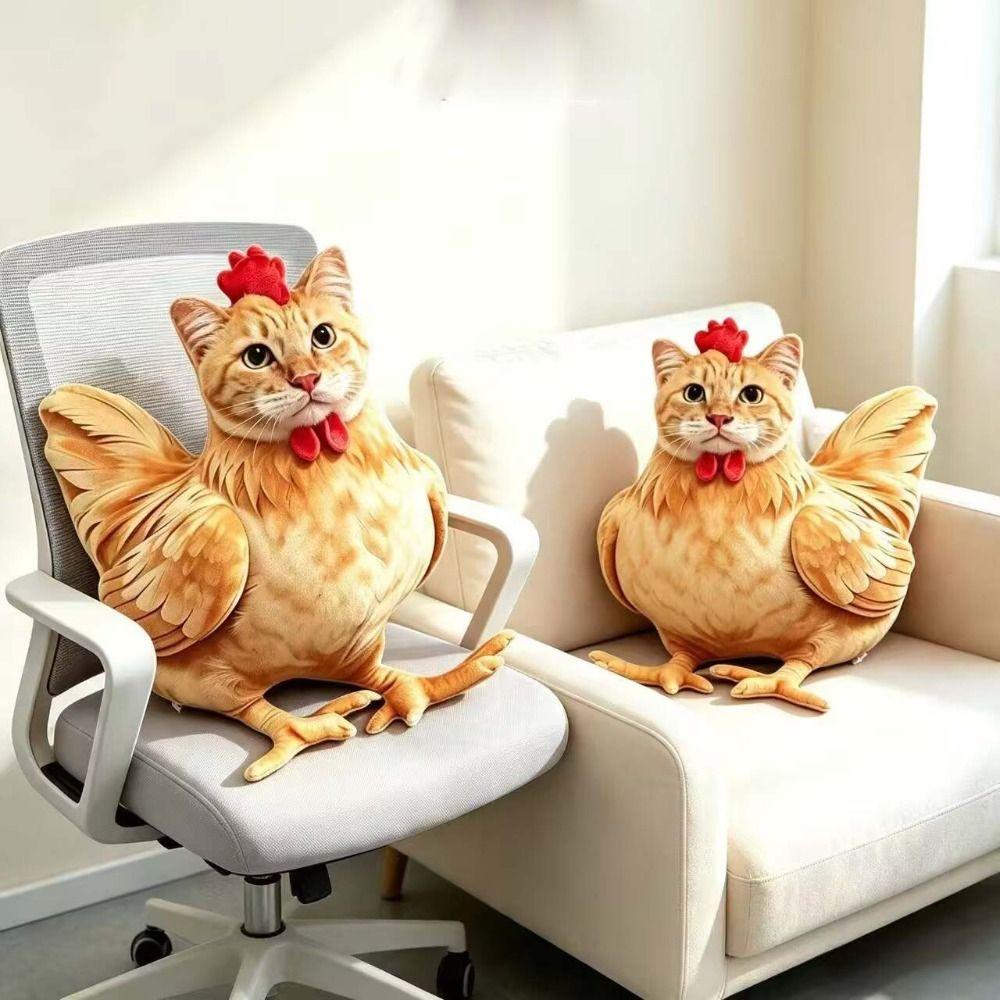 PP Cotton Filled Rooster Cat Plush Toys Realistic Looking Rooster Hen Plush Pendant Birthday Gift