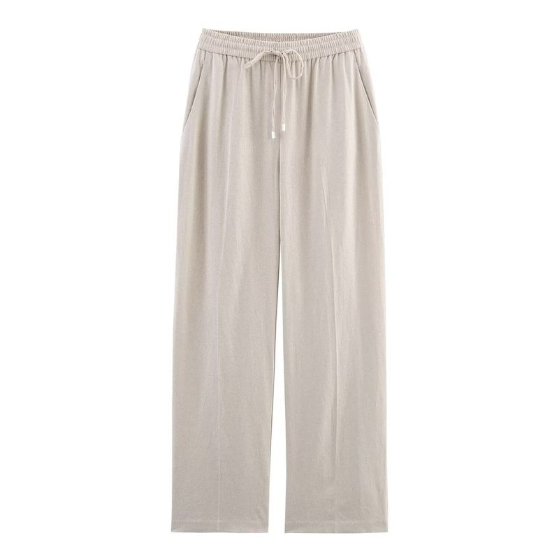 Kaslead New Women clothes Western Style Blended Straight High Waist Casual Trousers 9929041 251