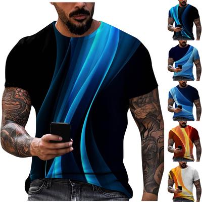 Herren-T-Shirt, kurzärmelig, bedruckt, Sommer-Rundhalsausschnitt, Top, Trend, lässiges Sweatshirt