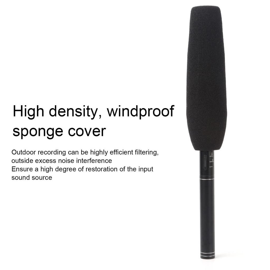 ASHATA Interview Microphone Condenser Hot Shoe Clip Sponge Sleeve DSLR Video iOS Android Cameras
