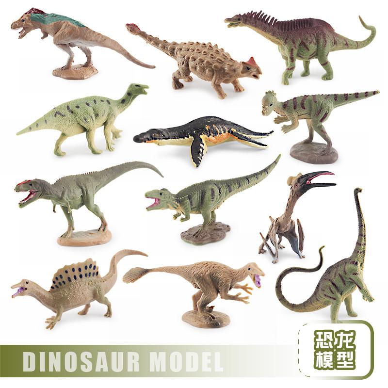 Detailed Mini Dinosaur Statues Triceratops Stegosaurus Velociraptor Pterosaur For Collection
