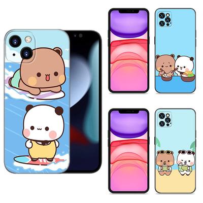 Capa de Celular Fofa BuBu DuDu Para Apple iPhone 12 13 Mini 11 14 15 Pro Max 7 8 Plus X XR XS SE 2020 2022 Capa de Silicone Preta