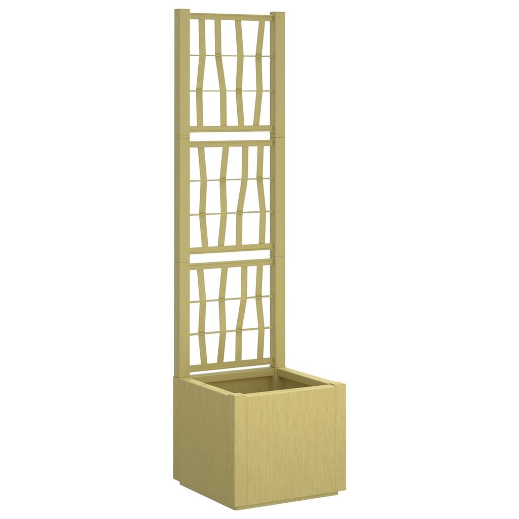 Garden Planter with Trellis Green 36 X 36 X 140 Cm PP