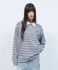 LMR Multi-Stripe Collared Long Sleeve T-Shirt Navy