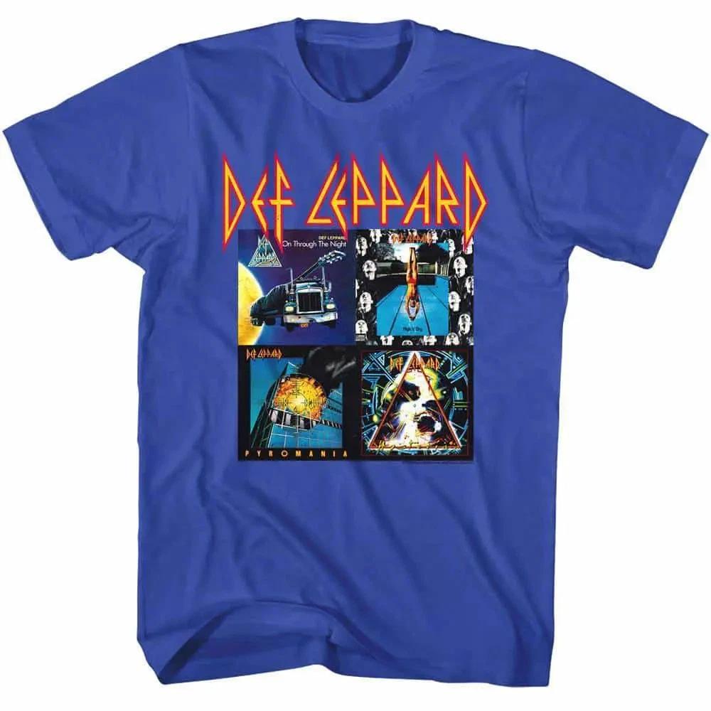 Def Leppard 80s Albums Men s Blue T Shirt L