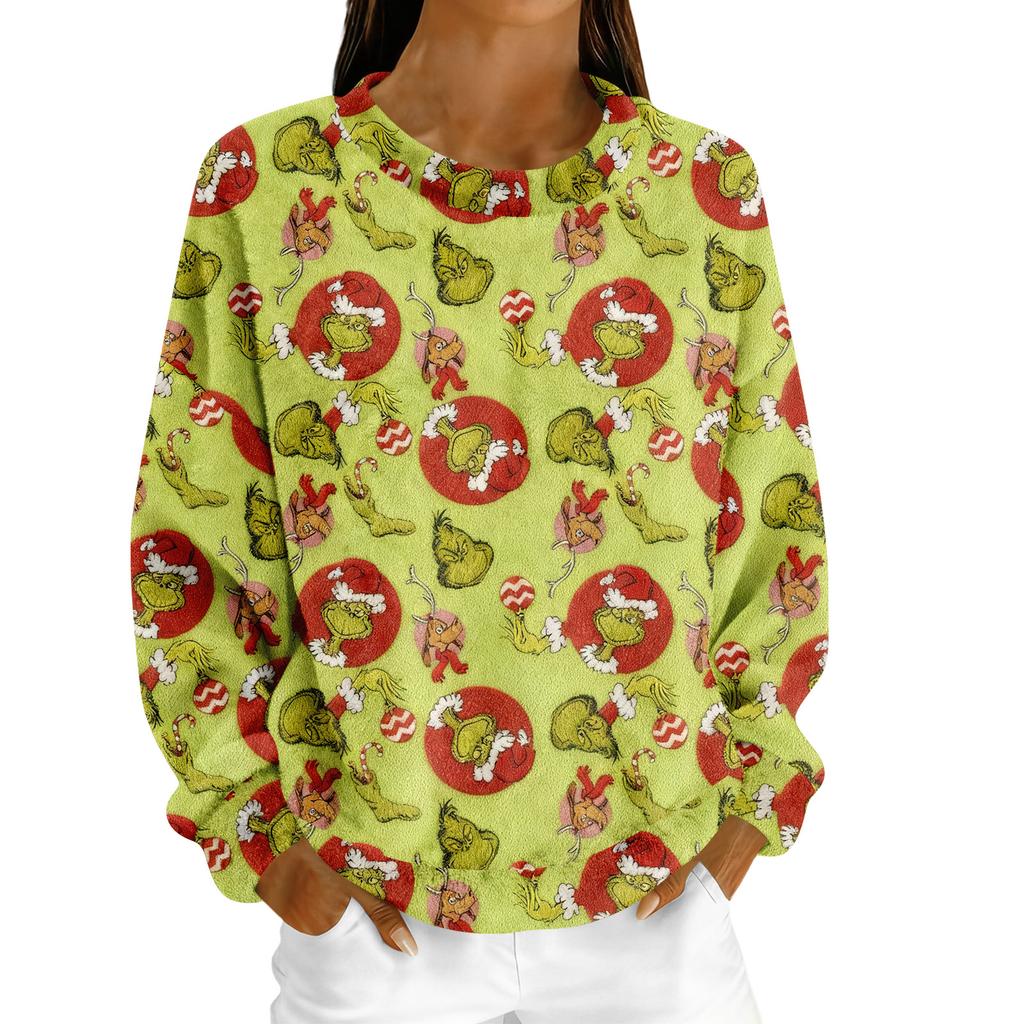 Women's Fleece Hoodie Long-Sleeve Round  Neck Casual Comfortable Loose-Fit Lightweight Women's Hoodie