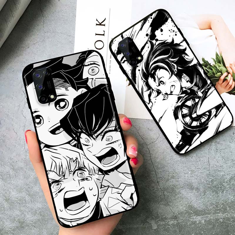 Demon Slayer Anime for OPPO Realme V15 X5 X3 X50 X7 X2 C17 C11 C3 C2 7 7i 6 6S 6i 5 Narzo 20 Pro Black Phone Case