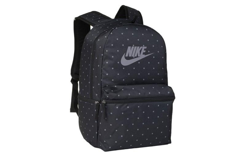 Nike Heritage Polyester Backpack Regular Unisex Black Gray BA5761-011