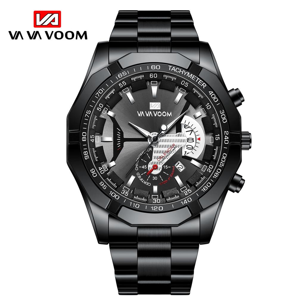VA VA VOOM Lysende mote Date Menn Kvarts Klokker Topp Merke Luksus Mannlig Klokke Kronograf Sport Herre Armbåndsur Hodinky Relogio Masculino