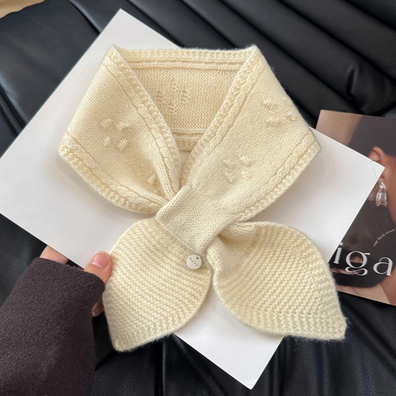 The Cross Knitted Small Scarf Is A New Korean Style for Women's Autumn and Winter. It's Versatile  Warm and Protects The Neck
