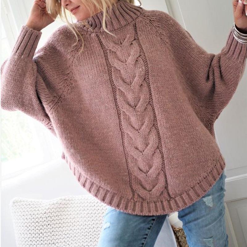 2024 Women's Batwing Sleeve Knit Sweater - Loose Plus Size, Autumn/Winter Collection