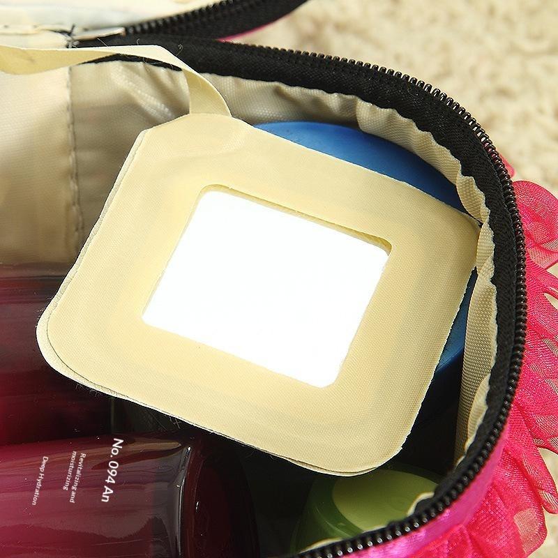 1Pcs Dot Bowknot Women Lace Patchwork Organizer Bag Makeup Cases Female Lace Cosmetic Bag Waterproof Cosmetic Pouch Home