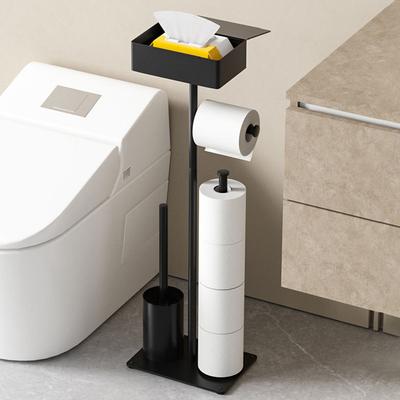 Bathroom Toilet Multi-function Floor Cleaning Toilet Brush Moistureproof Toilet Paper Storage Rack Vertical Integration