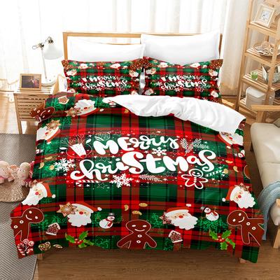 Christmas 3D Digital Printing Three-Piece Set, Christmas Letter Making Bedding Kit