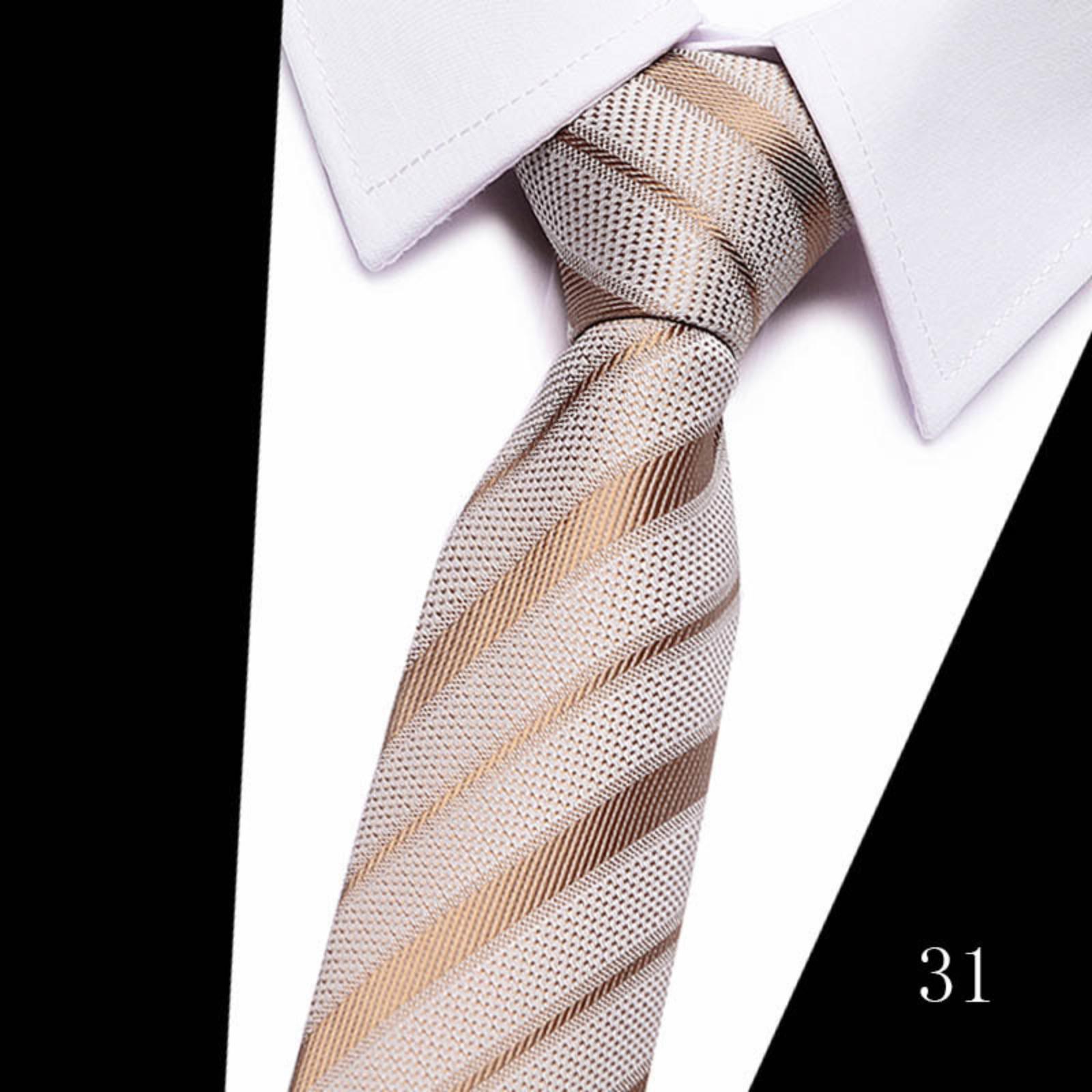 Men s Striped Polyester Tie for Business Wedding Suit Accessory One Size