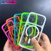 Custodia Magnetica Trasparente Colore Neon Originale Per Iphone 17air 16 16pro 15 14 pro Max Pulsante Fotocamera Tattile Per Magsafe Cover Rigida
